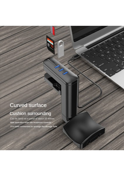 Kulaklık Braketi Döner Montajlı Pcheadset Ekran Standı Tutucu USB Bağlantı Noktaları Hub Masa Altında Kulaklık Askı Kancası, C (Yurt Dışından) fiyatları