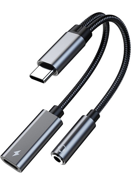 2'si 1 Arada USB C - 3,5 mm Kulaklık Jakı Adaptörü Tip C Şarj Ses Aux Adaptörü Samsung S20 10 Plus S21 iPad Pro Için (Yurt Dışından)