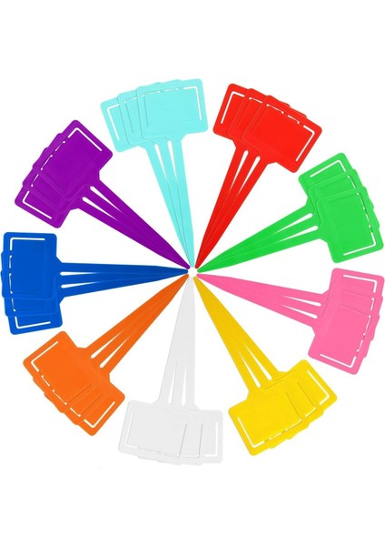 Silhouette 40 Adet Renkli Plastik Bitki Etiketleri, -Tipi Bahçe Etiketleri, Su Geçirmez Kreş Bahçe Işaretleri (Rastgele Renk) (Yurt Dışından)