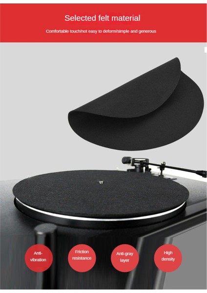 Keçe Pikap Plak Matı Kaydırmaz Mat Audiophile 3mm Kalınlığında Pikap Matı Lp Vinil Plak Ses Yedek Aksesuarı (Yurt Dışından) fiyatları