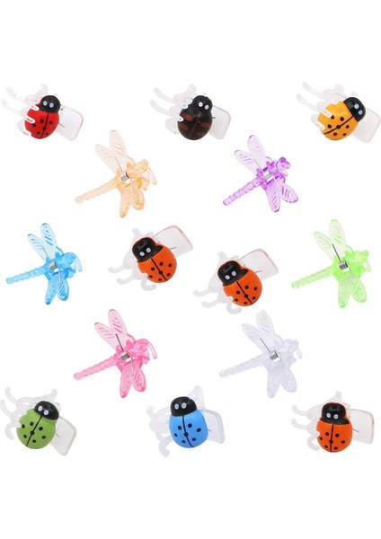 Silhouette 30 Adet Yusufçuk Bitki Klipleri ve 30 Adet Uğur Böceği Bitki Destek Klipleri, Çiçek Asma Kök Klipler Bahçe Bitki Dekorasyon Için (Yurt Dışından)