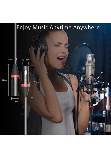 Paket 10 Ft Xlr Mikrofon Kabloları, Xlr Kablo Xlr Erkek Kadın Ses Mikrofon Kablosu Mikrofon Xlr Kararlı Bağlantı (Yurt Dışından)