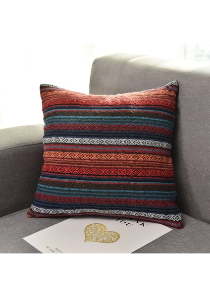 Silhouette 4 Adet Atmak Yastık Kapakları Dekoratif Boho Meka Retro Şerit Çok Renkli Yastık Kılıfı Oturma Odası Için 18X18 Inç (Yurt Dışından) fiyatları