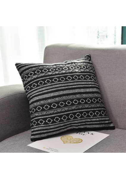 Silhouette 4 Adet Atmak Yastık Kapakları Dekoratif Boho Meka Retro Şerit Çok Renkli Yastık Kılıfı Oturma Odası Için 18X18 Inç (Yurt Dışından) modelleri