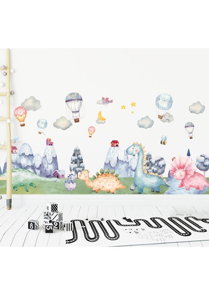 Silhouette Snow Mountain Hayvan Parkı Duvar Sticker Çocuk Odaları Için Duvar Dekor Duvar Çıkartmaları Ev Dekor Sanat Resimleri Çıkarılabilir Çıkartmalar (Yurt Dışından)