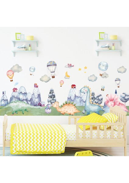 Silhouette Snow Mountain Hayvan Parkı Duvar Sticker Çocuk Odaları Için Duvar Dekor Duvar Çıkartmaları Ev Dekor Sanat Resimleri Çıkarılabilir Çıkartmalar (Yurt Dışından)