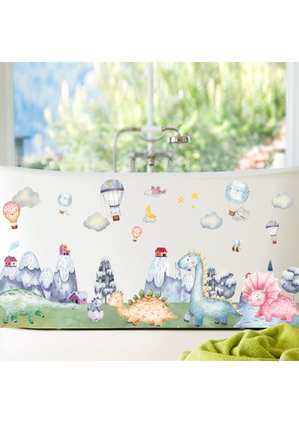 Silhouette Snow Mountain Hayvan Parkı Duvar Sticker Çocuk Odaları Için Duvar Dekor Duvar Çıkartmaları Ev Dekor Sanat Resimleri Çıkarılabilir Çıkartmalar (Yurt Dışından)