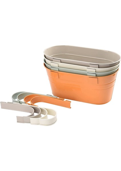 Silhouette Bitkiler Için Asılı Saksı, 4 Paket Asılı Çiçek Saksıları, Güverte Korkuluğu Çit Için Kova Kupası Balkon Bahçe Veranda Ev (Yurt Dışından) indirimleri