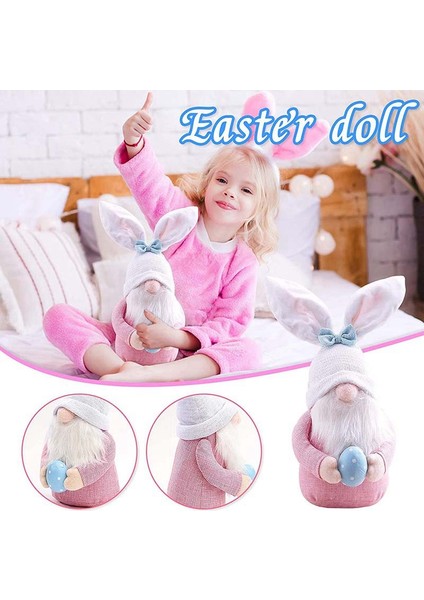 Silhouette 2pc Peluş Paskalya Cüceleri ve Paskalya Yumurtaları-Kapalı Bahar Dekorasyonu-Tavşan Kulakları (Yurt Dışından) fırsatları