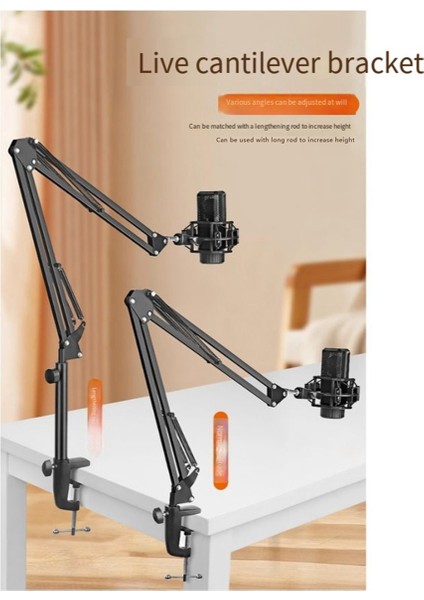 Podcasting, Video Oyunları, Radyo ve Stüdyo Ses Sistemleri Için Masaüstü Standlı 25CM Mikrofon Bom Kolu (Yurt Dışından)