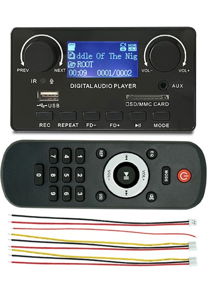 LCD Ekran Bluetooth 5.0 Mp3 Dekoder Kartı Desteği Handsfree Kayıt Fm Dc 12 V Mp3 Wma Wav Ape Flac Ses Çalar (Yurt Dışından)