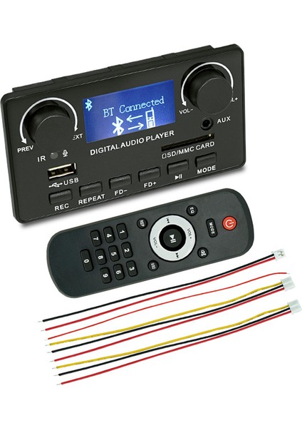 LCD Ekran Bluetooth 5.0 Mp3 Dekoder Kartı Desteği Handsfree Kayıt Fm Dc 12 V Mp3 Wma Wav Ape Flac Ses Çalar (Yurt Dışından)