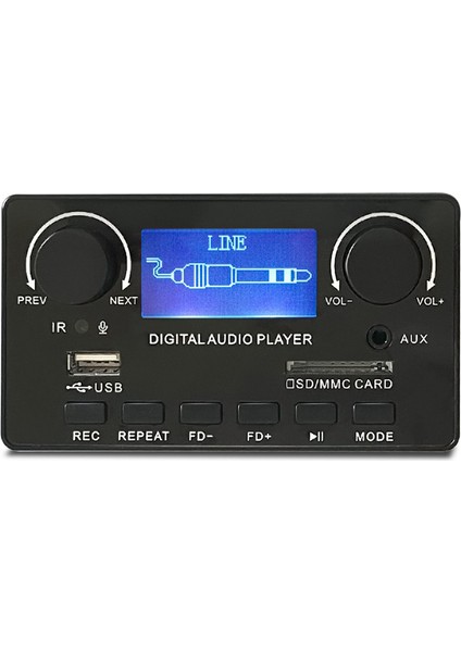 LCD Ekran Bluetooth 5.0 Mp3 Dekoder Kartı Desteği Handsfree Kayıt Fm Dc 12 V Mp3 Wma Wav Ape Flac Ses Çalar (Yurt Dışından)