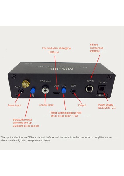 5.0 Bluetooth Koaksiyel Dekoder Ev Açık Araba Ktv Şarkı Tv Cep Telefonu Karaoke Mikrofon Yankılanma Dekoder (Yurt Dışından)
