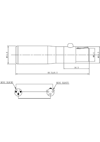 Xlr Mini 3 Pin Erkek 4 Pin Dişi Ses Adaptör Fiş Konnektörü Hi-Fi Sinyal Dönüştürücü Adaptör Mikrofon Hoparlör (Yurt Dışından)