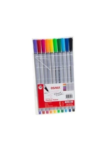 Iğne Ince Uçlu Keçeli Kalem Fineler Pen 10LU Karışık Renk