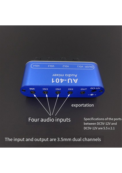 Dc 5V-12V AU-401 Stereo Ses Mikseri 4 Giriş 1 Çıkış Ayrı Ayrı Kontrol Kartı Ses Miksajı Dıy Kulaklık Amplifikatörü (Yurt Dışından)