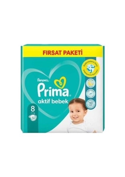 Bebek Bezi 8 Numara 17+ kg 31 Adet Hızlı Emici Teknoloji ile Güvenli Koruma