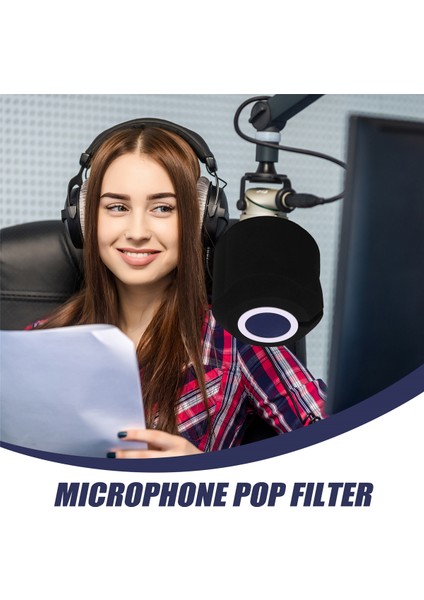 C3 Mikrofon Rüzgar Kalkanı Mikrofon Ekranı Akustik Filtre Akustik Kayıt Stüdyoları Için Mikrofon Ses Emici Köpük Mavi (Yurt Dışından)