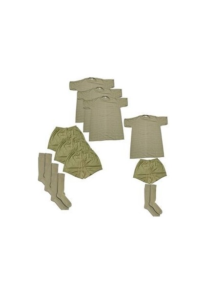 3'lü Askeri Iç Çamaşır Seti Fanila Boxer Çorap Acemi ve Bedelli Asker Paketi