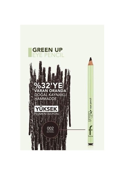 Yoğun Pigmentli Yumuşak Dokulu Vegan Göz Kalemi-Green Up Eye PENCIL-002 NUTSHELL-4251903322300 fırsatları