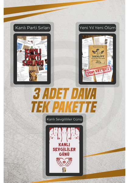 Dedektiflik Oyunu - Cinayet Oyunu - Dedektif Oyunu - Kutu Oyunları - Üçlü Set