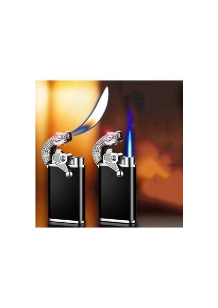 Yeni Yaraticilik Timsah Başlı Modeli Çift Alev Ejderha Alevi Çakmak Ejderha Çakmak