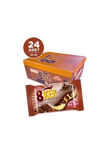 Dankek 8 Kek 55 gr Çikolatalı 24 Lü Kutu