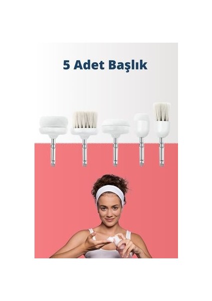 Portable Electronic Yüz Temizleme Seti Adaptörlü Frimatör Brush Fırça