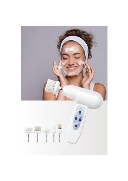 Portable Electronic Yüz Temizleme Seti Adaptörlü Frimatör Brush Fırça
