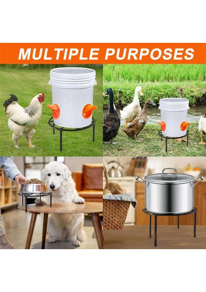 Silhouette 2 Parça Suluk Için Metal Stand, 4 Ayaklı Demir Stand Tutucu, Kovalar Varil Için Yuvarlak Rafı (Yurt Dışından)