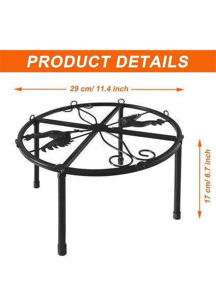 Silhouette 2 Parça Suluk Için Metal Stand, 4 Ayaklı Demir Stand Tutucu, Kovalar Varil Için Yuvarlak Rafı (Yurt Dışından)