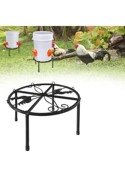 Silhouette 2 Parça Suluk Için Metal Stand, 4 Ayaklı Demir Stand Tutucu, Kovalar Varil Için Yuvarlak Rafı (Yurt Dışından)