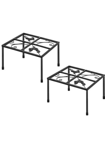 Silhouette 2 Parça Suluk Için Metal Stand, 4 Ayaklı Stand Tutucu, Kovalar, Variller Için Rafı Kare (Yurt Dışından)