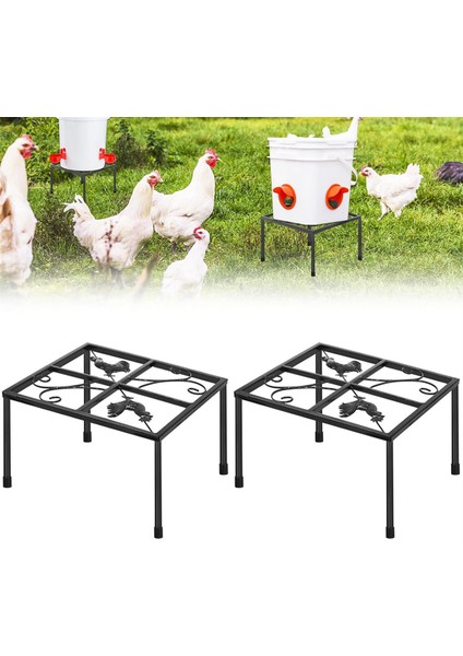 Silhouette 2 Parça Suluk Için Metal Stand, 4 Ayaklı Stand Tutucu, Kovalar, Variller Için Rafı Kare (Yurt Dışından) fiyatları