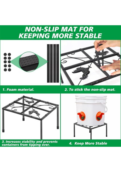 Silhouette 2 Parça Suluk Için Metal Stand, 4 Ayaklı Stand Tutucu, Kovalar, Variller Için Rafı Kare (Yurt Dışından) modelleri