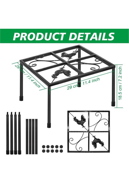 Silhouette 2 Parça Suluk Için Metal Stand, 4 Ayaklı Stand Tutucu, Kovalar, Variller Için Rafı Kare (Yurt Dışından) fırsatları