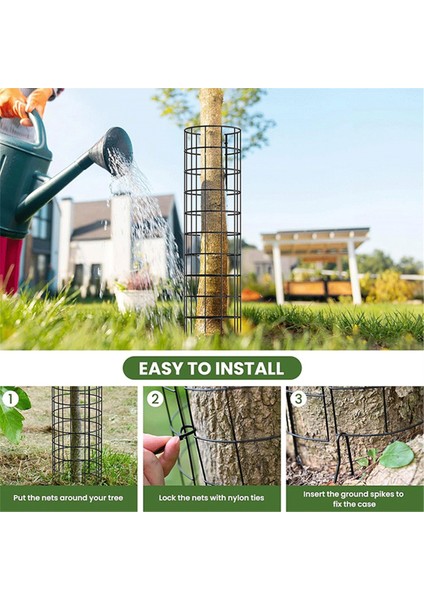 Silhouette Ağaç Gövde Koruyucusu, 6 Paket Fermuarlı Bağlar ve Metal Kazıklarla Koruyucuları, Bahçe Koruma Ağaç Sarma Kafesi (Yurt Dışından) modelleri