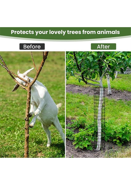 Silhouette Ağaç Gövde Koruyucusu, 6 Paket Fermuarlı Bağlar ve Metal Kazıklarla Koruyucuları, Bahçe Koruma Ağaç Sarma Kafesi (Yurt Dışından) fırsatları