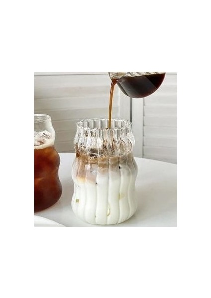 Isıya Dayanıklı Borosilikat Cam Katlı Uzun Burgu Şeklinde Bardak 1 Parça Kahve Sunumu İçin fiyatları