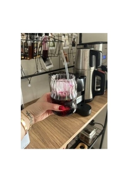 Isıya Dayanıklı Borosilikat Cam Katlı Uzun Burgu Şeklinde Bardak 1 Parça Kahve Sunumu İçin fırsatları