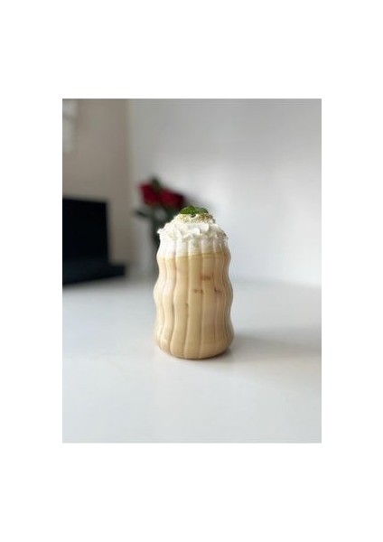 Isıya Dayanıklı Borosilikat Cam Katlı Uzun Burgu Şeklinde Bardak 1 Parça Kahve Sunumu İçin indirimleri