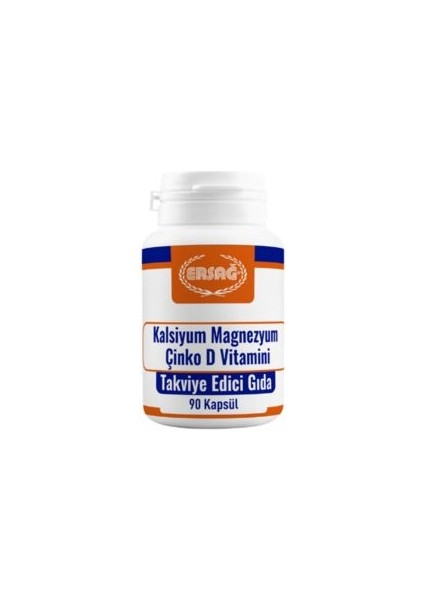 Kalsiyum Magnezyum Çinko D Vitamini Takviye Edici Gıda 47,70 gr - 90 Kapsül