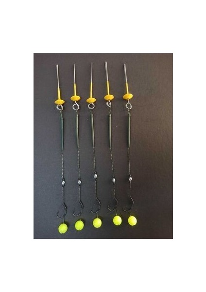 Sazan Rig Takımı 5 Takım Küspe Aparatı Dahil Limon Sarı Pop 5 Takım