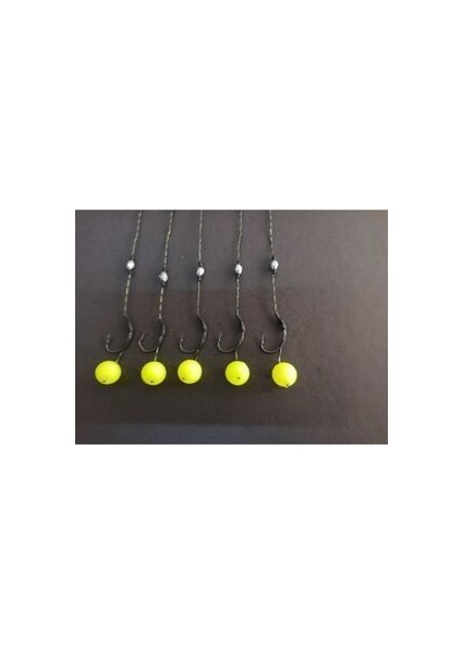 Sazan Rig Takımı 5 Takım Küspe Aparatı Dahil Limon Sarı Pop 5 Takım