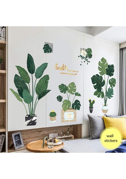 Silhouette Duvar Çıkartmaları Duvar Çıkartmaları Yeşil Tropikal Bitki Duvar Resimleri Duvar Çıkartmaları Yapraklar Kendinden Yapışkanlı Duvar Dekorasyonu (Yurt Dışından) fiyatları