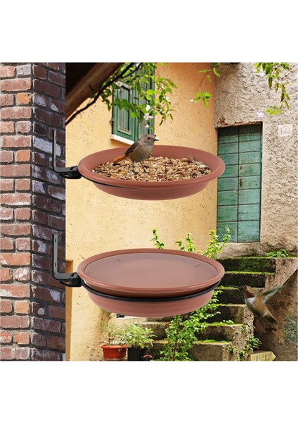 Silhouette Kuş Besleyici Güverte Kuş Besleyiciler Banyo Tepsisi Çıkarılabilir Ayarlanabilir Duvara Monte Büyük Kapasiteli Açık Kuş Besleyiciler 3 Adet (Yurt Dışından) indirimleri