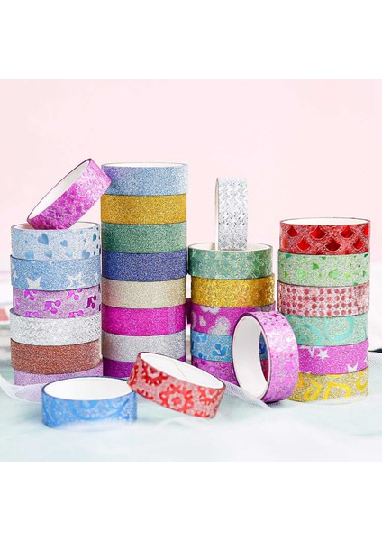 Silhouette 50 Rulo Glitter Washi Bant Seti, El Sanatları Için Dekoratif Yapışkanlı Maskeleme Bandı, Scrapbooking Malzemeleri, Dıy, Paketleme (Yurt Dışından) fiyatları