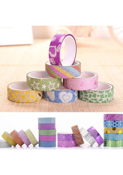 Silhouette 50 Rulo Glitter Washi Bant Seti, El Sanatları Için Dekoratif Yapışkanlı Maskeleme Bandı, Scrapbooking Malzemeleri, Dıy, Paketleme (Yurt Dışından) modelleri