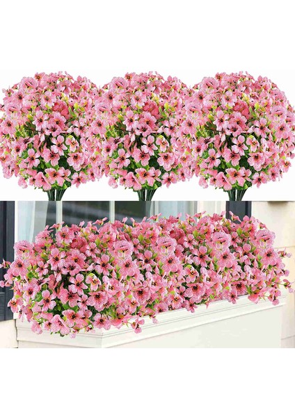 Silhouette 6 Paketler Uv Dalı Sahte Bitkiler Açık Sahte Plastik Çiçekler Bahçe Pencere Kutusu Sundurma Ev Pembe (Yurt Dışından) fiyatları